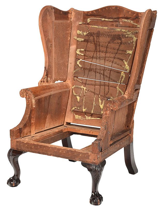 Appraisal: Rare Southern Chippendale Mahogany Easy Chair possibly Virginia late th