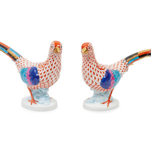 Appraisal: A Herend Porcelain Figural Group depicting a pair of pheasants