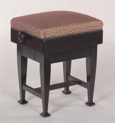 Appraisal: An early th century mahogany music stool Possibly by E