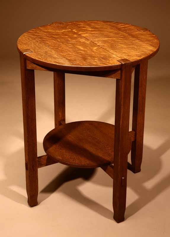 Appraisal: A Stickley Brothers Arts Crafts oak lamp table Circa apparently