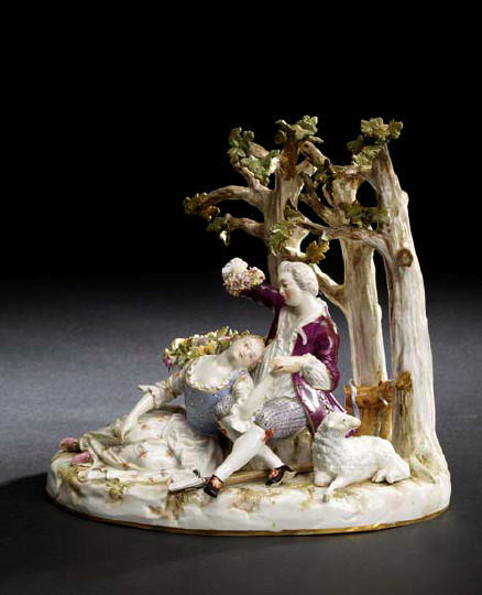 Appraisal: Large and Complex Meissen Porcelain Bocage Figure Group third quarter