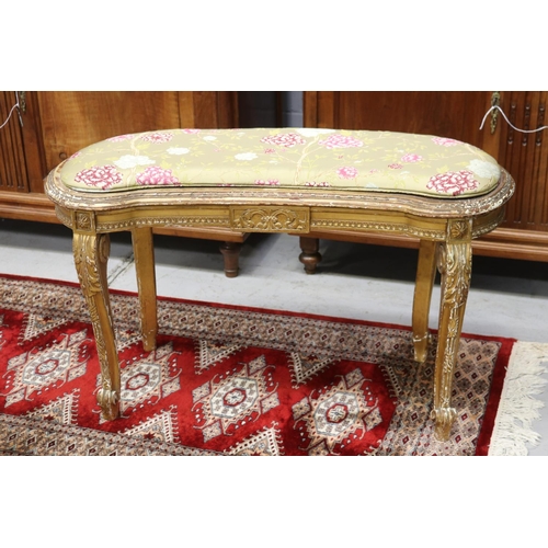 Appraisal: French Louis XV style kidney form boudoir stool approx cm