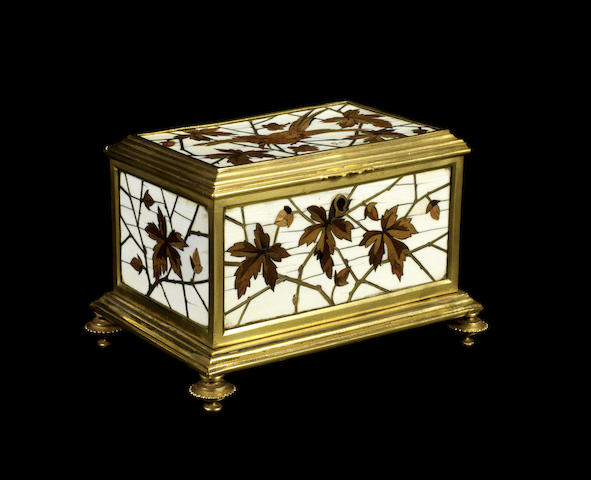 Appraisal: A French late th century gilt-bronze mounted ivory fruitwood and