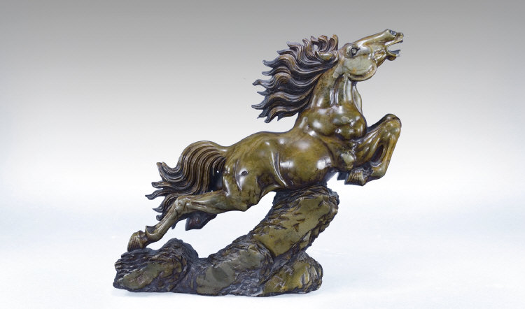 Appraisal: Large Carved Soapstone Horse