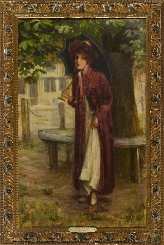 Appraisal: King Henry John Yeend Br - Woman under umbrella Oil