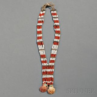 Appraisal: Plains Beaded Necklace c last quarter th century strands of