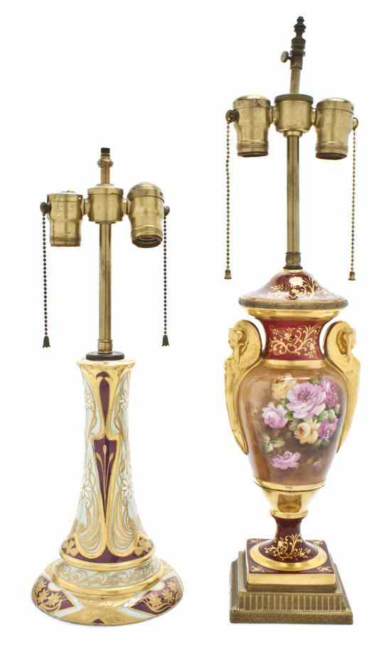 Appraisal: Two Porcelain Vases comprising a lidded example decorated with roses