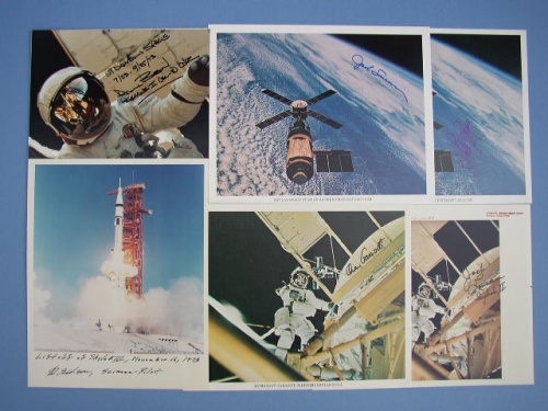 Appraisal: Skylab Astronauts Three lithographs and color photographs from the Skylab