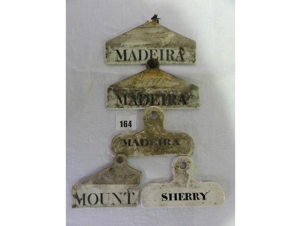 Appraisal: A collection of th century white glazed ceramics spirit labels