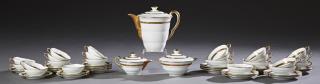 Appraisal: Forty-Eight Piece Limoges Porcelain Coffee Set early th c with