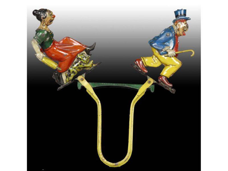 Appraisal: German Nifty Tin Litho Maggie Jiggs Squeeze Toy Description ''