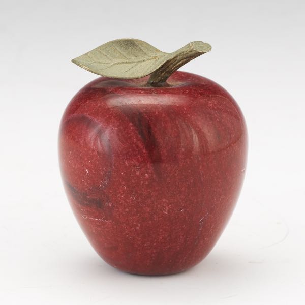 Appraisal: VINTAGE HARDSTONE AND BRONZE FORBIDDEN FRUIT APPLE SCULPTURE x Carved