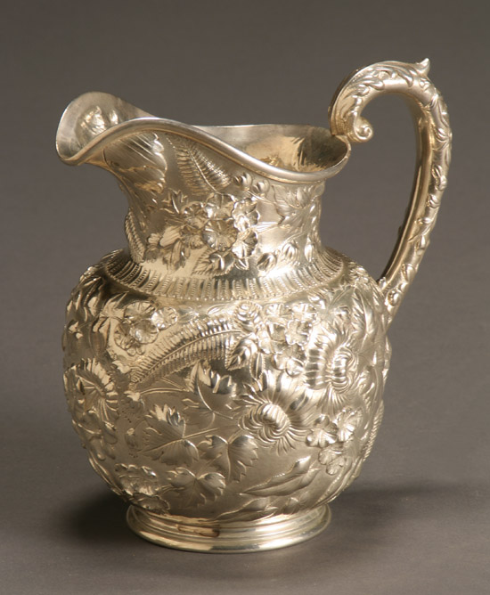 Appraisal: S Kirk Son Co Repouss Sterling Pitcher Baltimore - Engraved