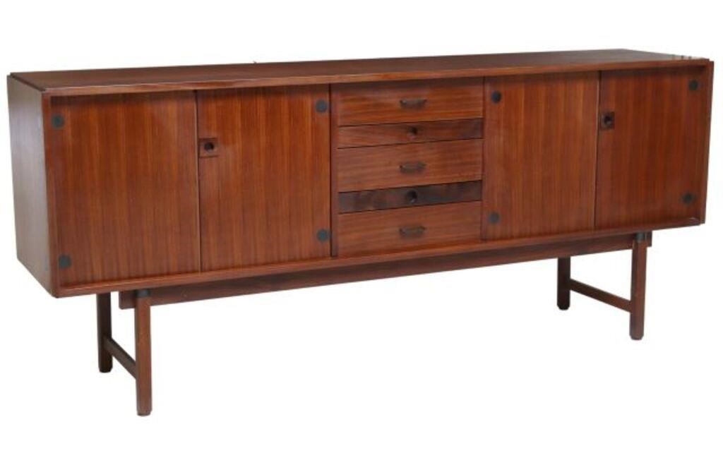 Appraisal: Italian mid-century modern teak sideboard c s having rectangular top