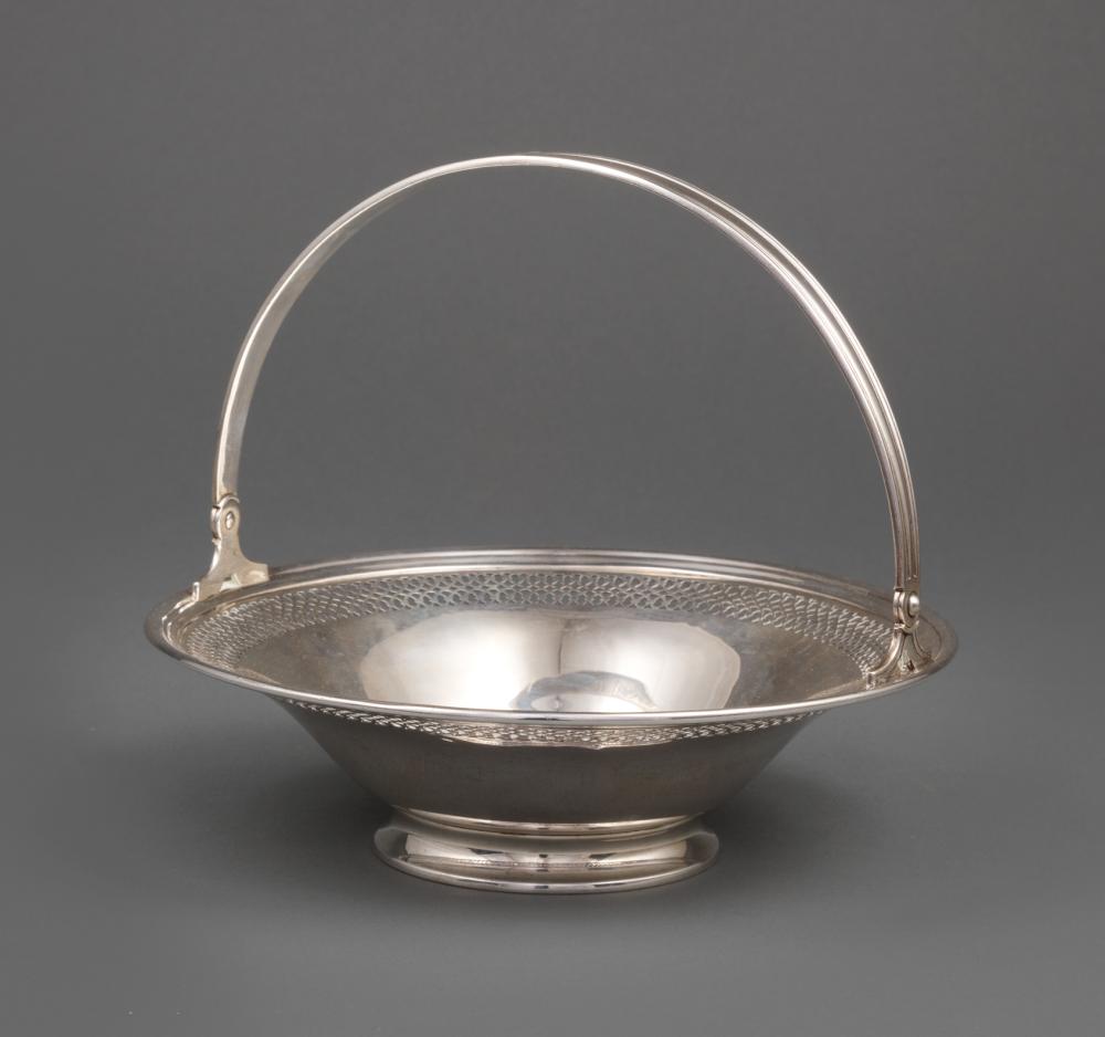 Appraisal: Tiffany Co Makers Sterling Silver Footed Basket pattern introduced swing