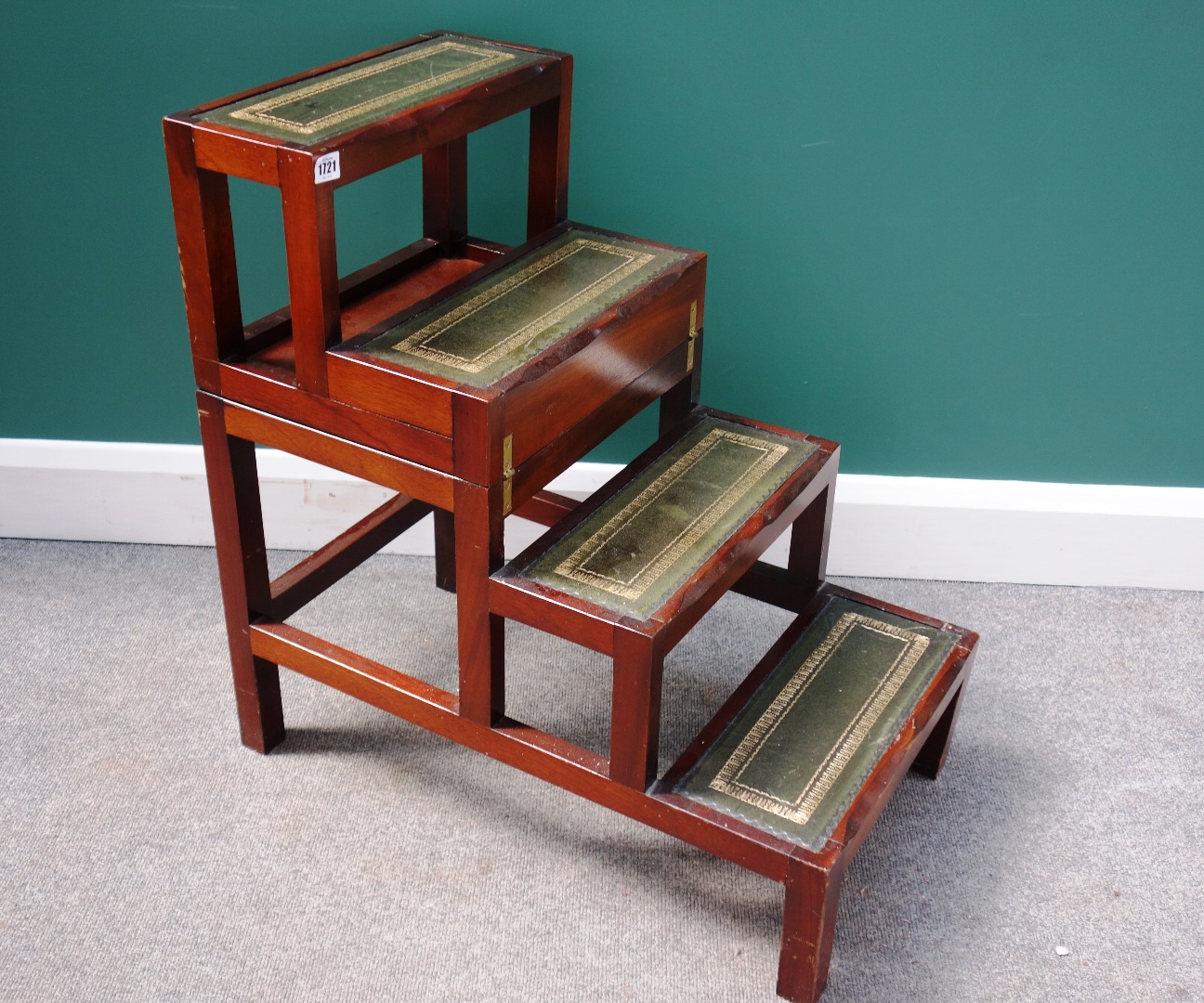 Appraisal: A set of th century style mahogany folding four rung