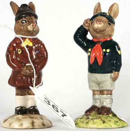 Appraisal: Royal Doulton Bunnykins Figures Be Prepared DB and Brownie DB