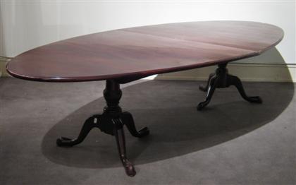 Appraisal: Mahogany double pedestal oval dining table H in W in