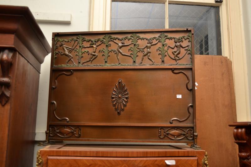 Appraisal: AN ART DECO BRONZE FIRESCREEN AN ART DECO BRONZE FIRESCREEN