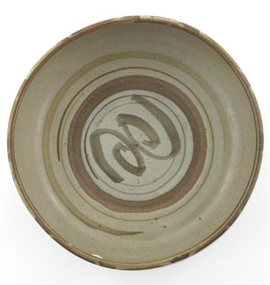 Appraisal: Paul Barron - a stoneware deep bowl painted decoration to