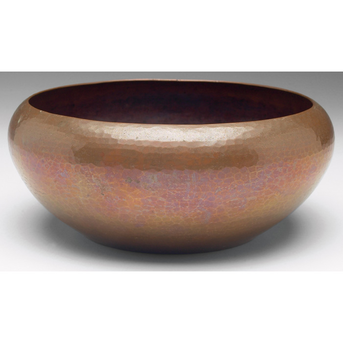 Appraisal: Kalo bowl hammered copper lightly cleaned original patina impressed mark