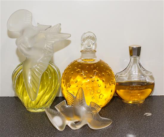 Appraisal: Sale Lot Three Large French Glass Perfume Bottles Height of