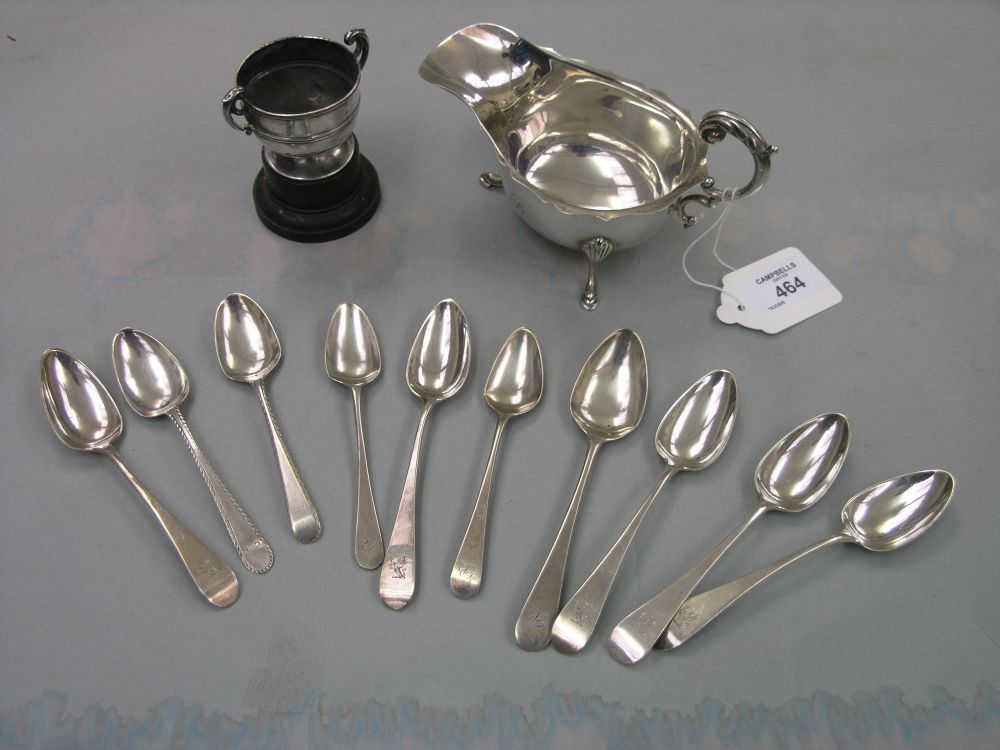 Appraisal: A silver cream jug Birmingham together with ten various Georgian