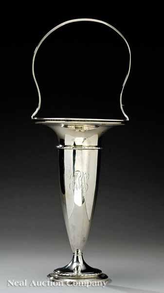 Appraisal: An American Sterling Silver Trumpet Vase maker L unidentified th