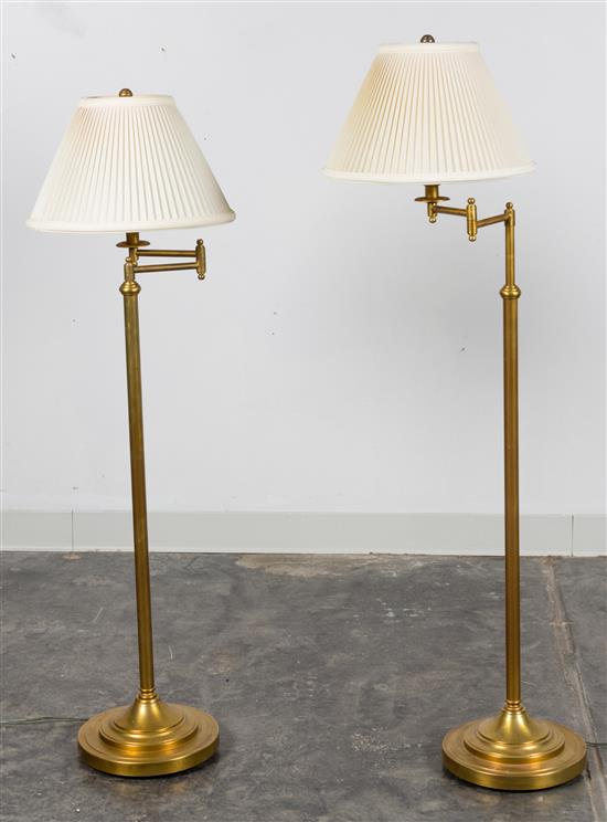 Appraisal: Sale Lot A Pair of Brass Floor Lamps each having