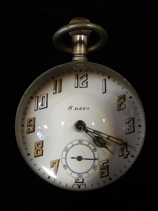 Appraisal: Swiss day fifteen jewels paperweight clock high quality movement winds