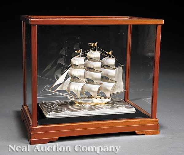 Appraisal: A Japanese Sterling Silver Model of a Clipper Ship Takehiko