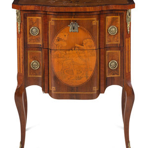 Appraisal: A Louis XV XVI Transitional Style Marquetry Chest of Drawers