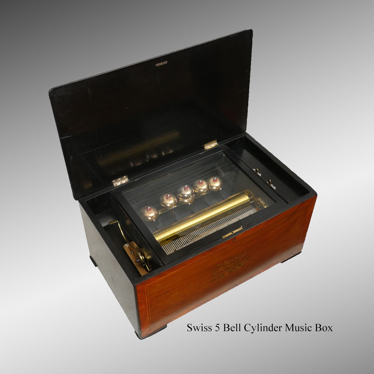 Appraisal: VICTORIAN CONTINENTAL BELL MUSIC BOX Continental music box having an