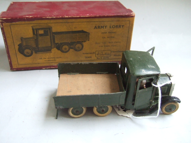 Appraisal: A Britains Army lorry with driver and white wall tyres