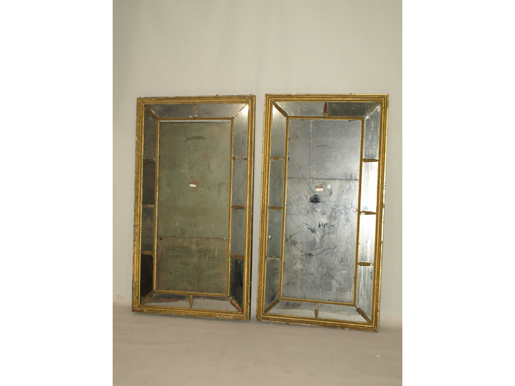 Appraisal: Two Antique Wooden Gilt and Gesso Mirrors th c each