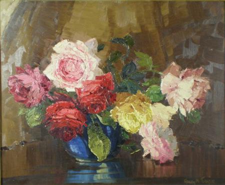 Appraisal: HELEN M TURNER SCOTTISH B STILL LIFE OF ROSES Signed