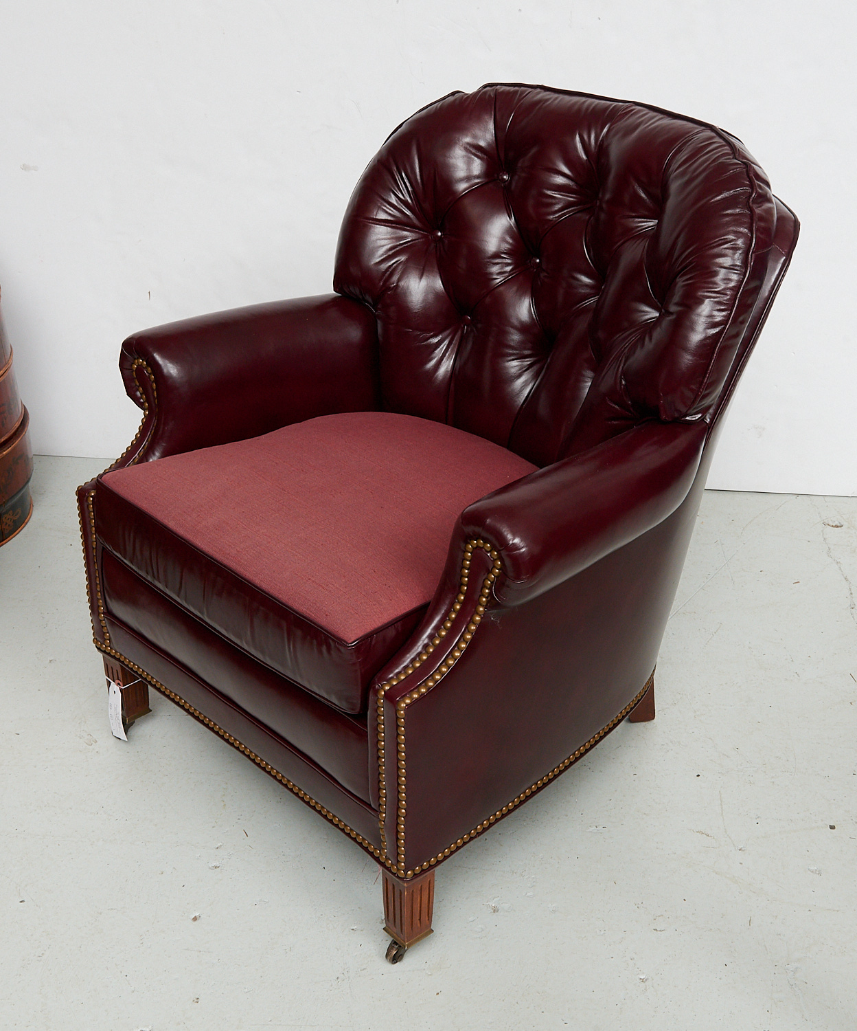 Appraisal: HANCOCK MOORE CHESTERFIELD STYLE CLUB CHAIR th st c tufted