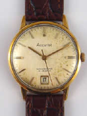 Appraisal: A carat gold gent's Accurist wrist watch mechanical movement case