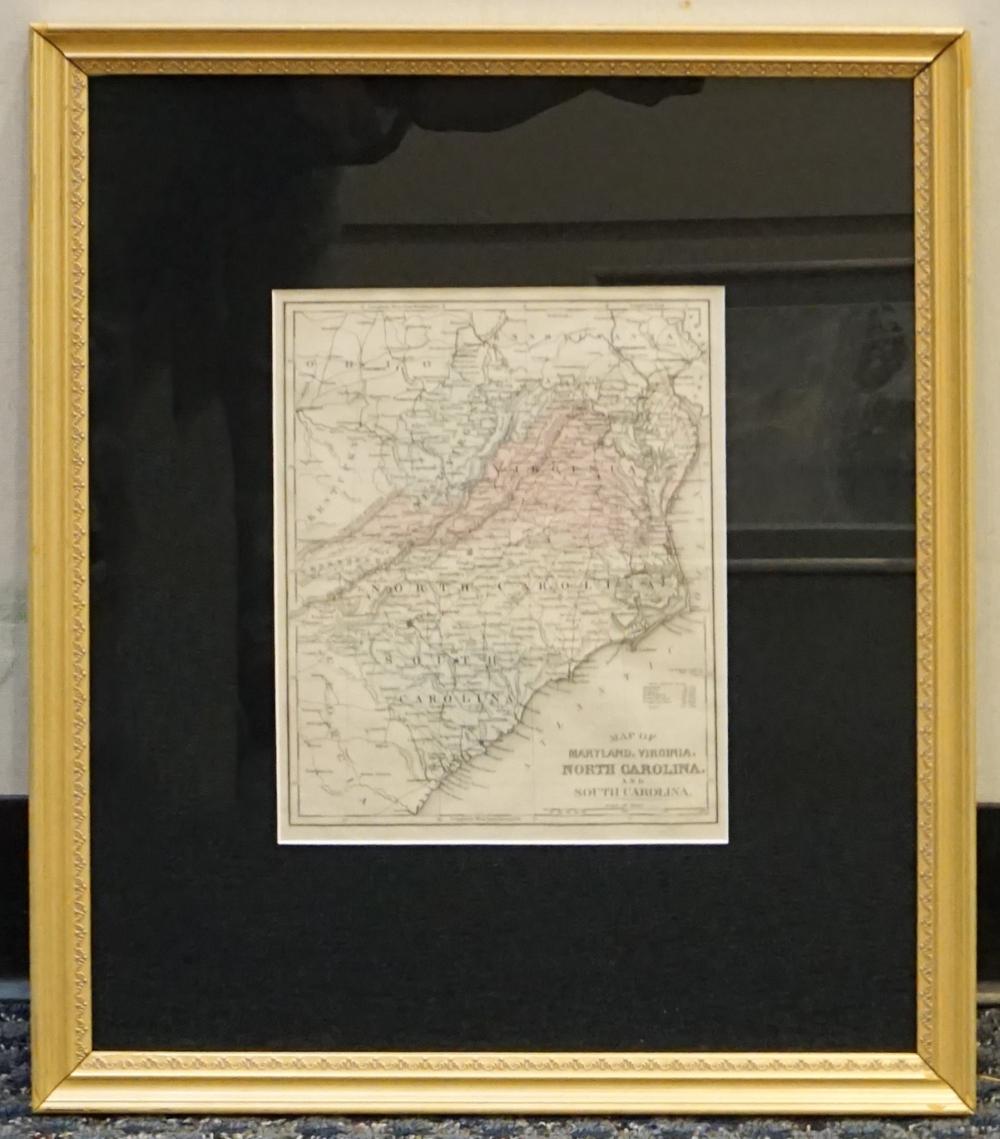 Appraisal: COLOR ENGRAVED MAP OF MARYLAND VIRGINIA NORTH CAROLINA AND SOUTH