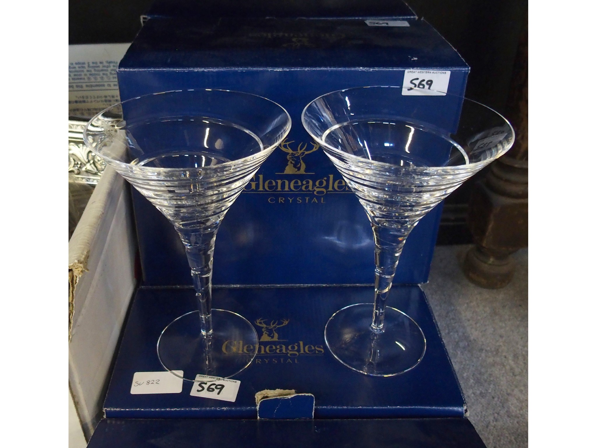 Appraisal: Twelve Gleneagles boxed 'Fantasia' martini glasses