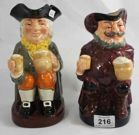 Appraisal: Royal Doulton Large Toby Jugs Falstaff D and Happy John