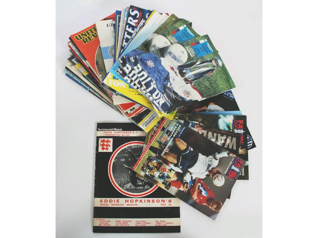 Appraisal: QUANTITY OF FOOTBALL PROGRAMMES mainly Bolton Home and away and