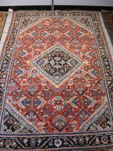 Appraisal: Mahal Persian Handmade Rug geometric designs salmon field ' x