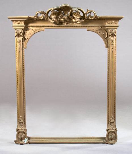 Appraisal: American Renaissance Revival Giltwood Overmantel Mirror third quarter th century