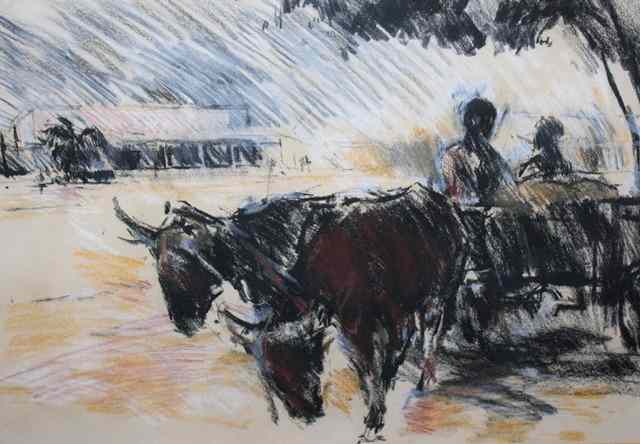 Appraisal: KARL HREN - The Bullock Cart signed 'Nero' and dated