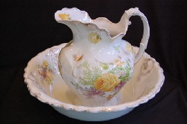 Appraisal: VICTORIAN BEDROOM JUG BOWL AF