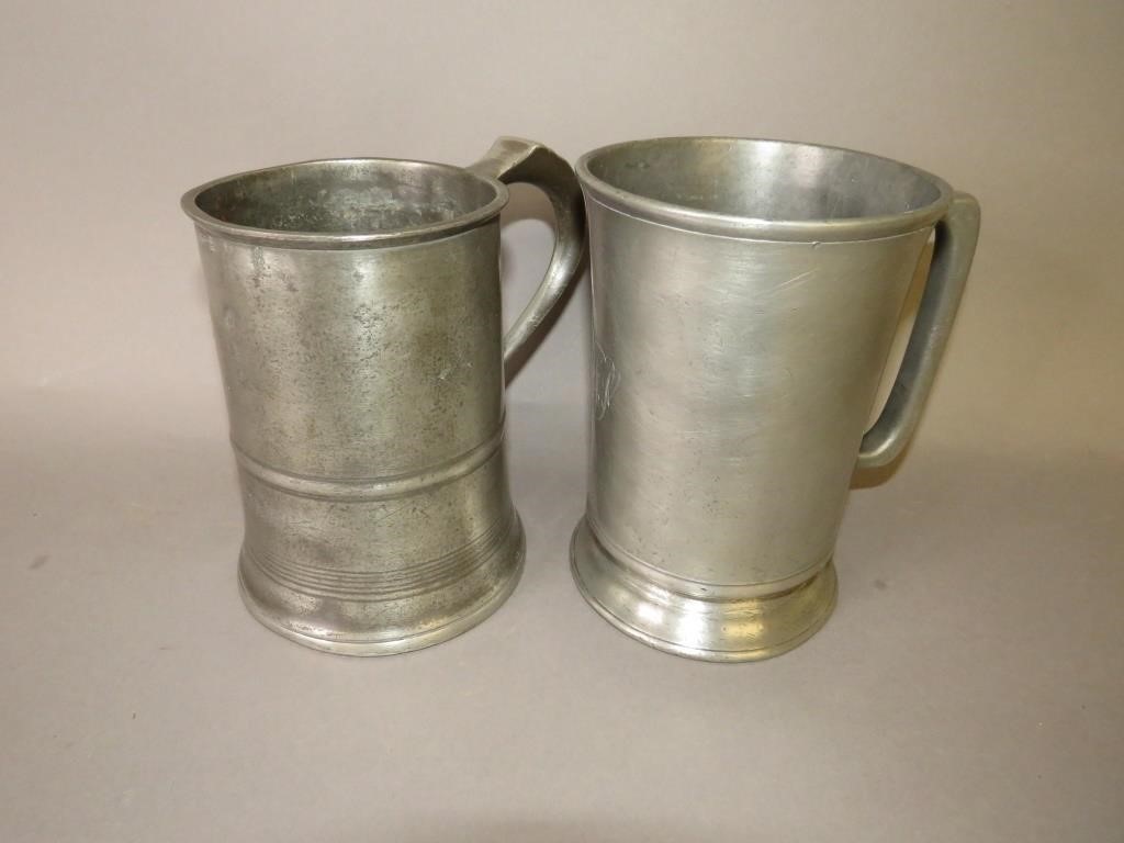 Appraisal: ENGLISH TAVERN QUART BRITANNIA MEASURES MUGS ca mid th century