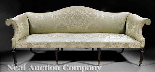 Appraisal: A George III Carved Mahogany Camelback Sofa late th c