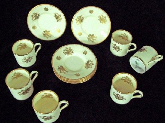 Appraisal: Six Hammersley coffee cans and saucers with flowers gilt on