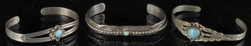 Appraisal: Lot of Native American Indian Child's Bracelets Description All with